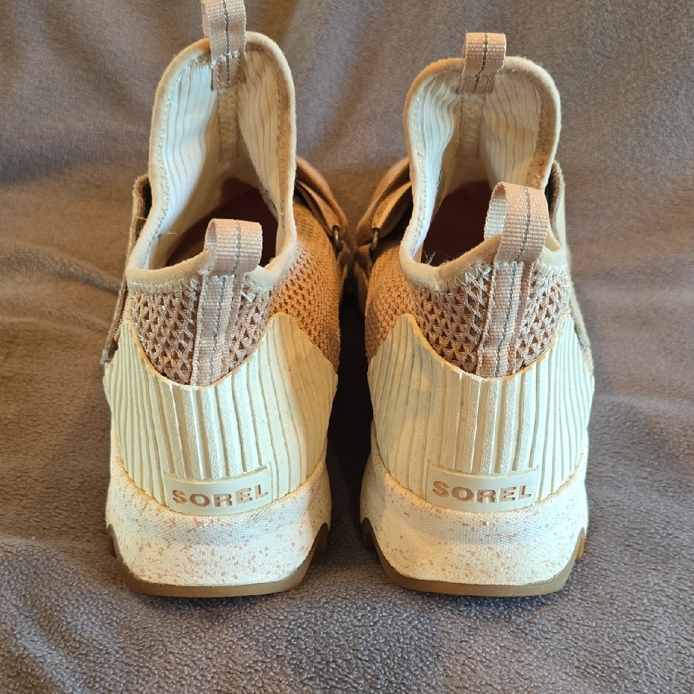 Sorel Women's Athletic Slip-On Sneakers in Cream and Tan - Picture 4 of 5